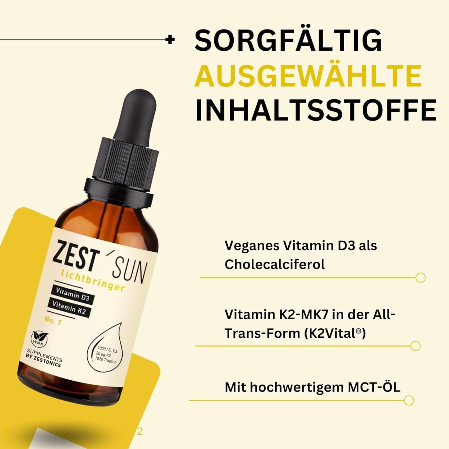 Vitamin D3 / K2 (1020 Tropfen) Vegan (1000 I.E.)