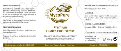 Huaier - Trametes robiniophila Murr. Extracto en polvo – 350 g / Polisacáridos 67,9 %; mínimo 42 % de betaglucanos garantizados,