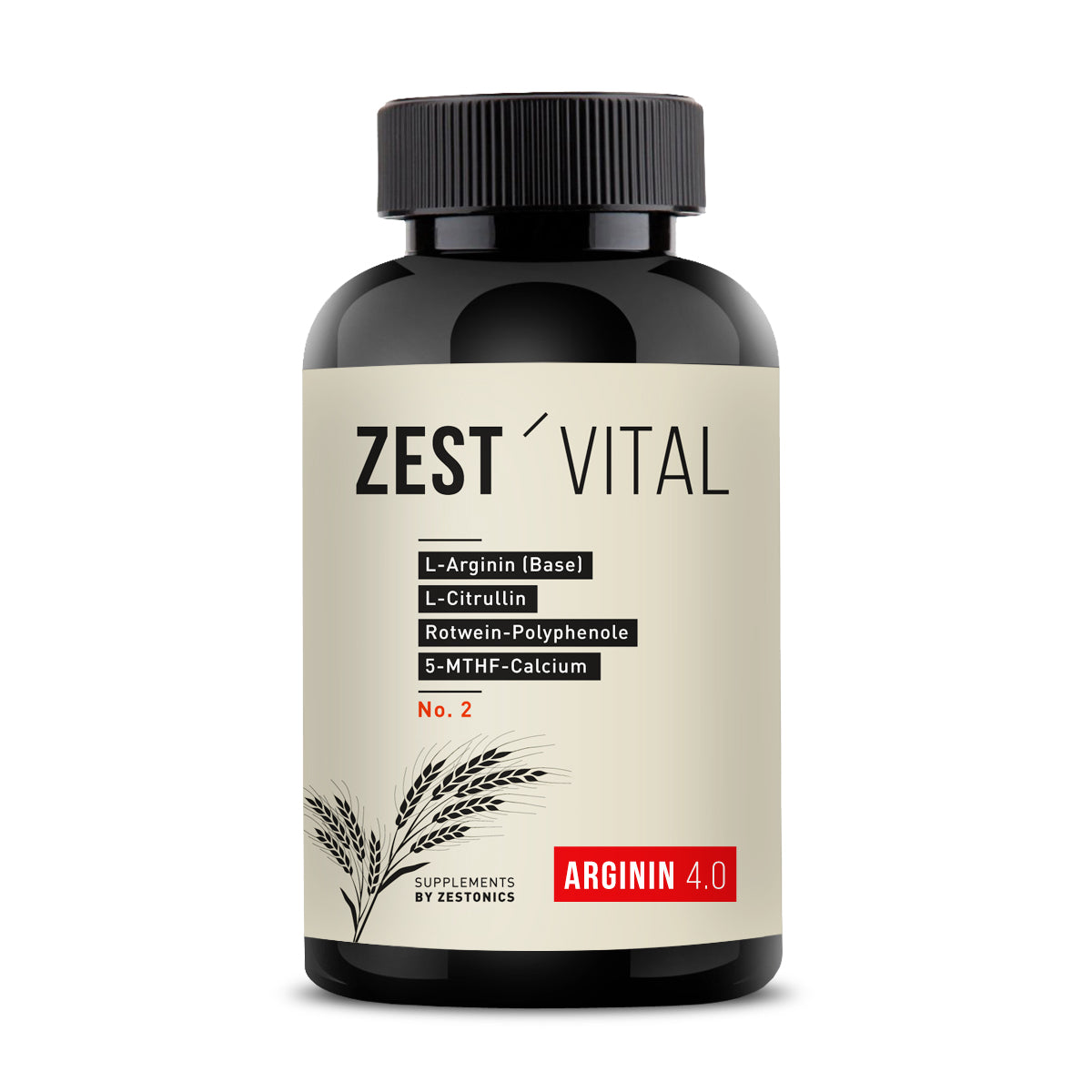 ZEST’VITAL: L-Arginin (Base), L-Citrullin, Rotwein-Polyphenole, 5-MTHF-Calcium u.v.a.m. (1x210g)